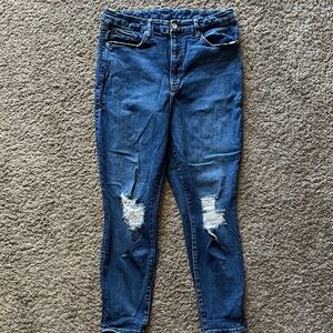 Good American Blue Distressed Skinny Jeans